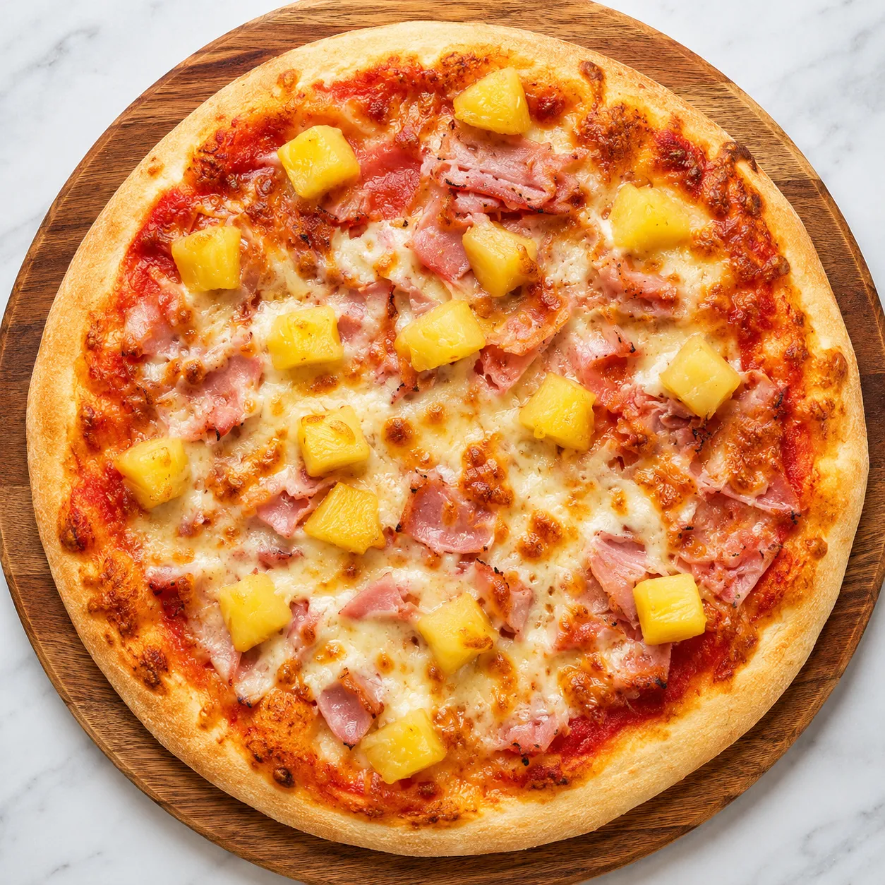 Ham and pineapple Hawaiian pizza made from scratch at Seven Sisters Motel & Restaurant in Seven Sisters Falls