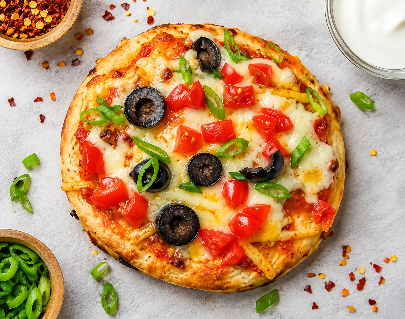 Homemade Mexican pizza served at Seven Sisters Motel & Restaurant in Seven Sisters Falls, MB